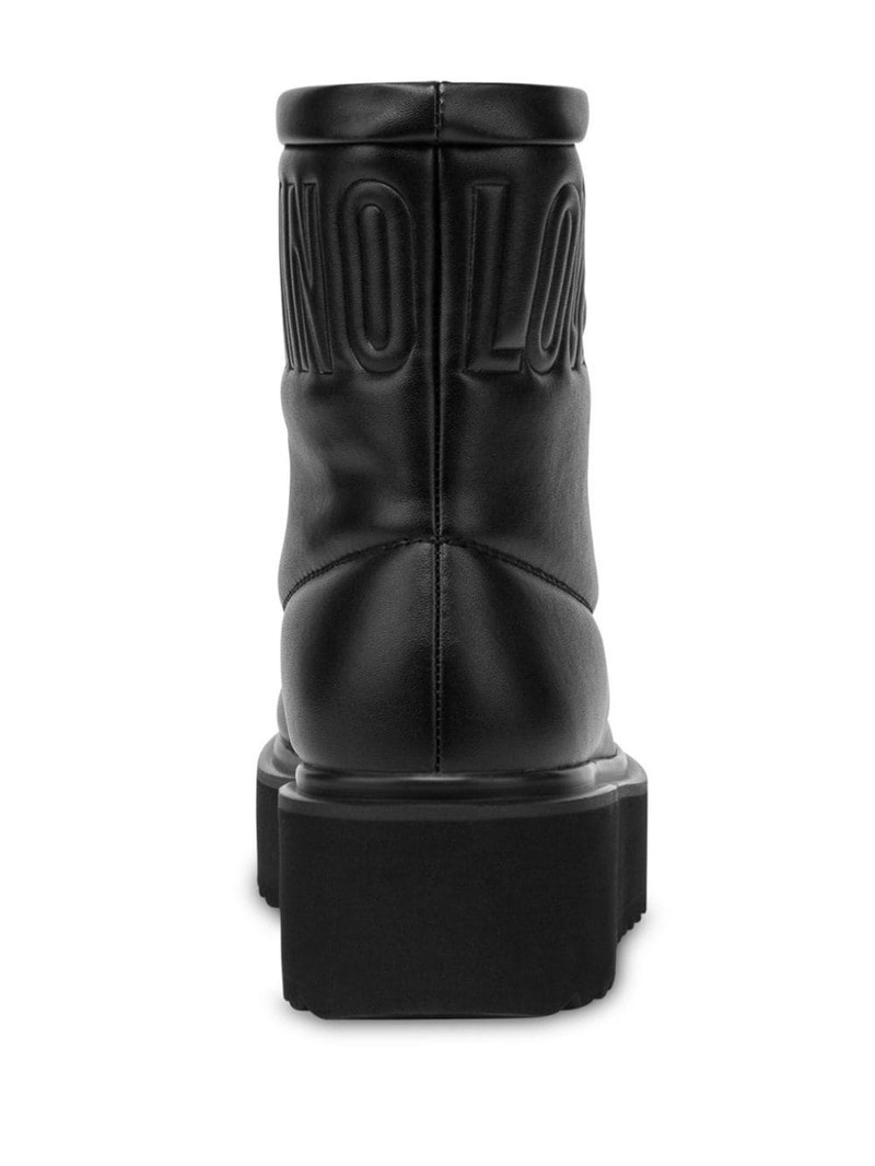 logo-embroidered flatform boots 3