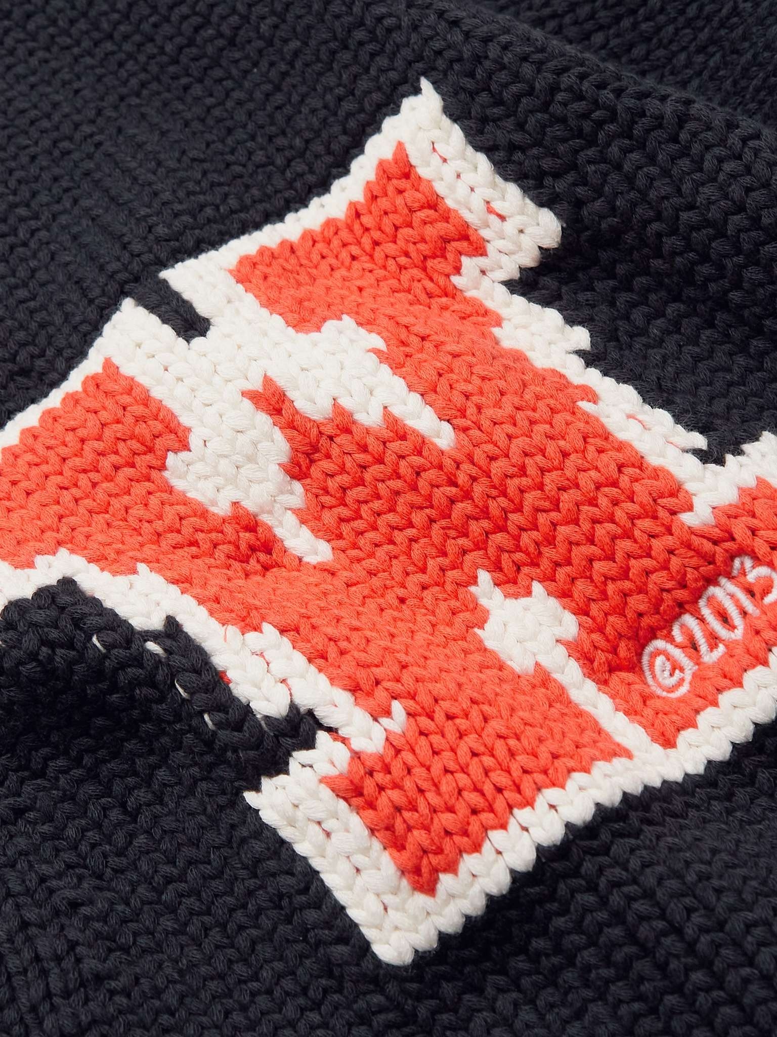 Logo-Jacquard Cotton-Blend Cardigan - 3