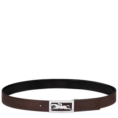 Longchamp Delta Box Men's belt Black/Mocha - Leather outlook