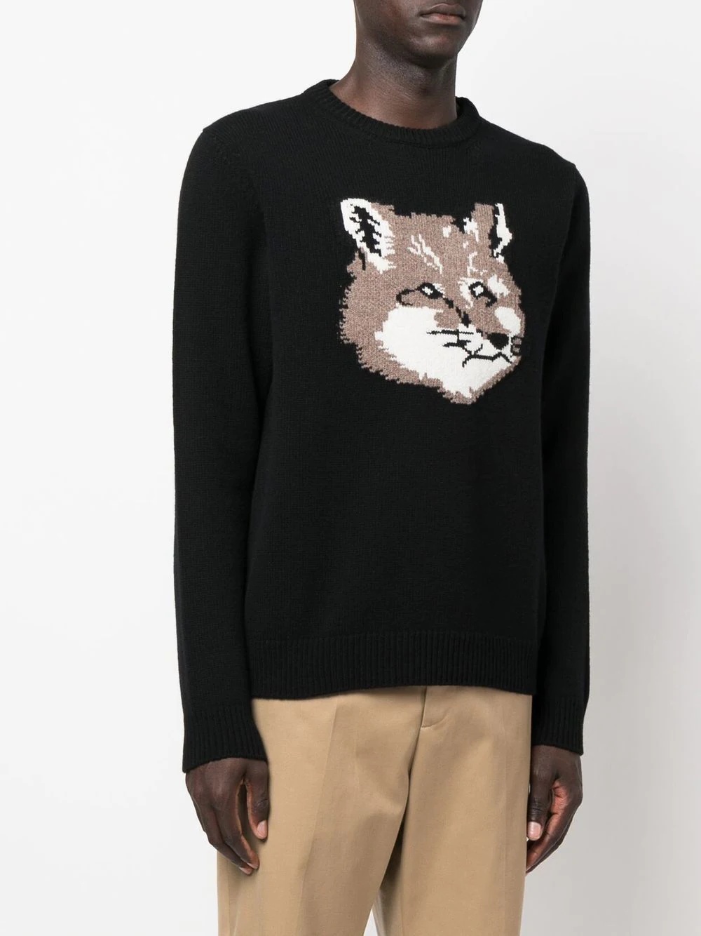 wool embroidered-fox jumper - 3