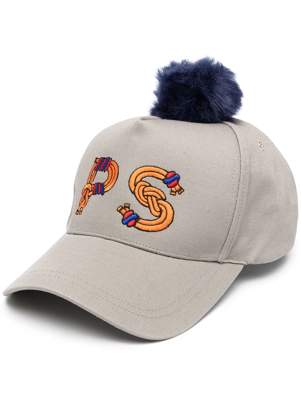 pom-pom logo embroidery cap - 1