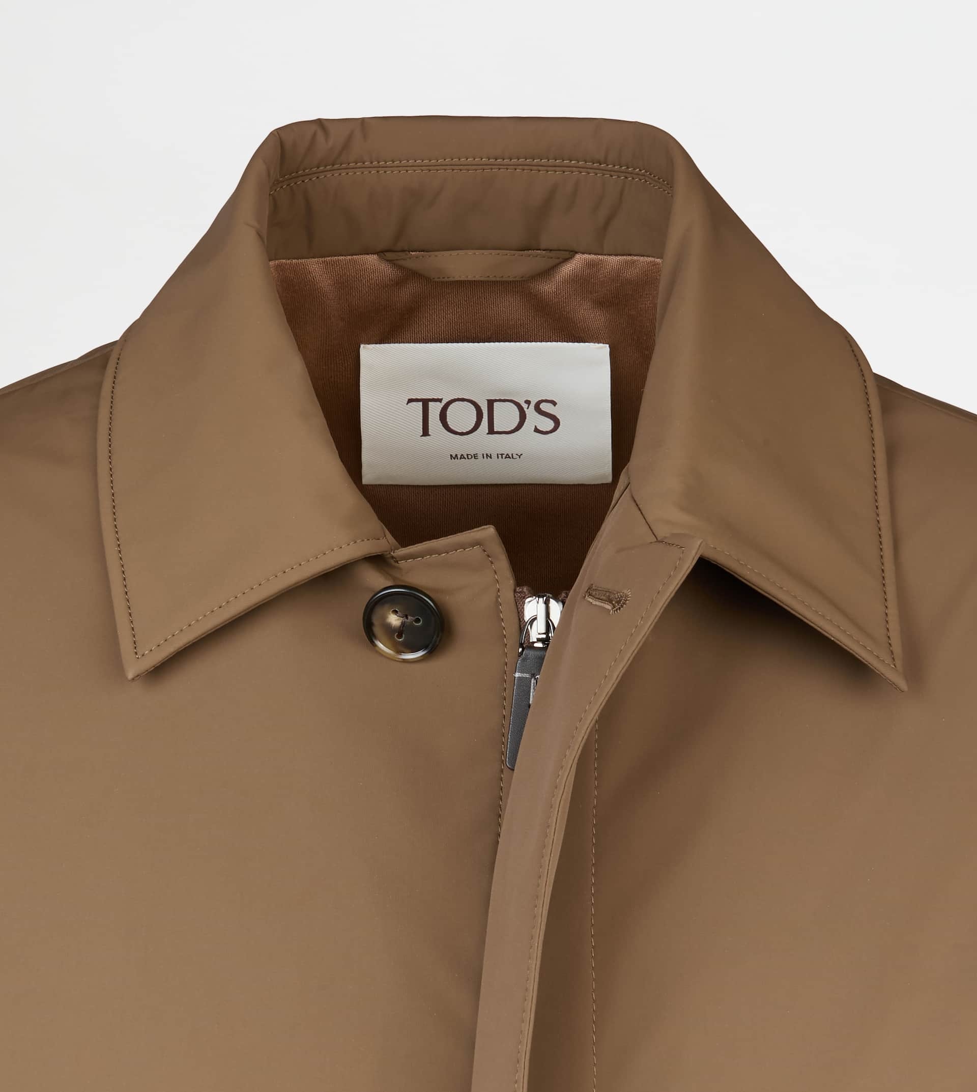 CAR COAT IN STRETCH NYLON - BROWN - 7