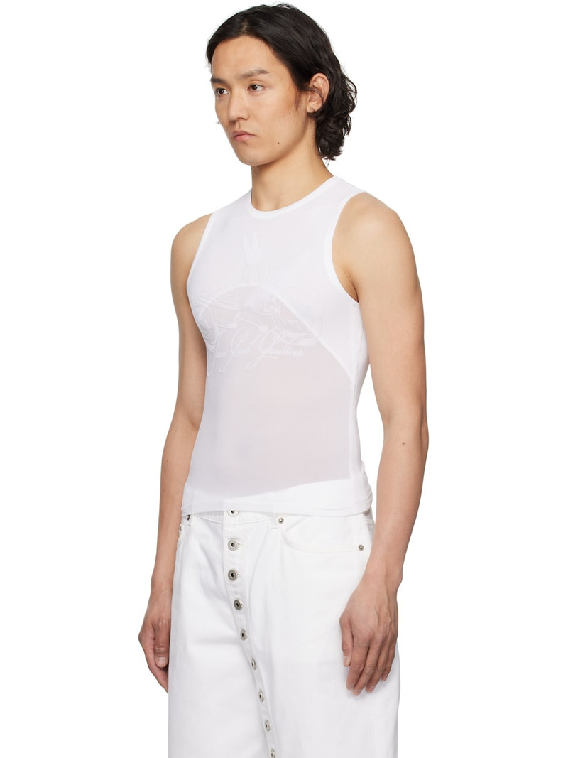 Jean Paul Gaultier White Flock Tattoo Tank Top outlook