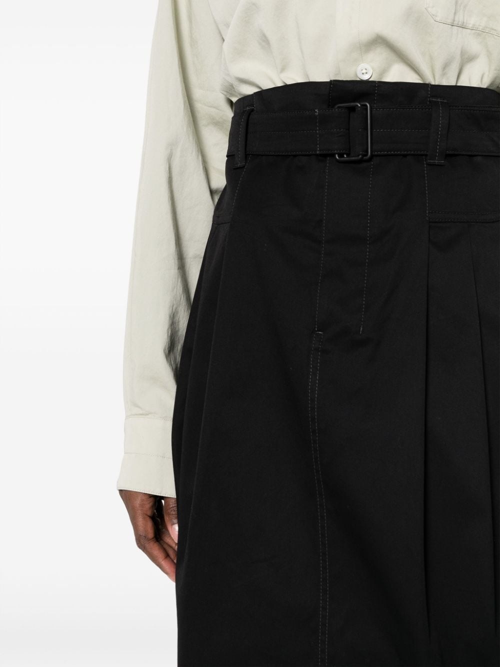 pleated belted midi skirt - 5
