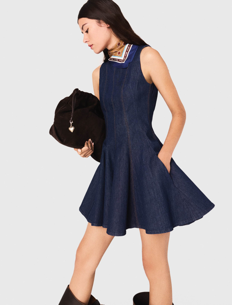 Mini denim dress with ruffles 7