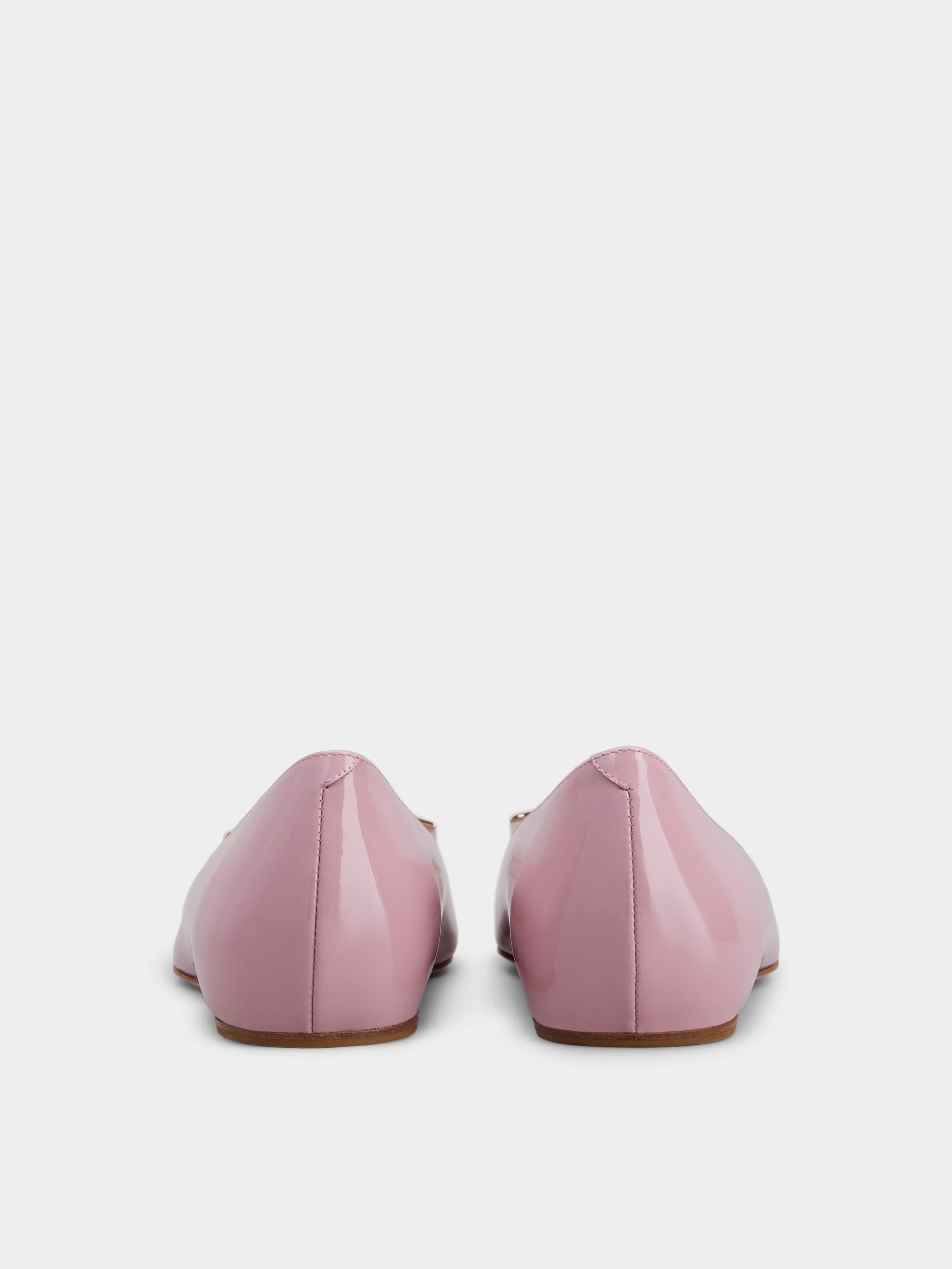 Trompette Metal Buckle Ballerinas in Patent Leather - 5