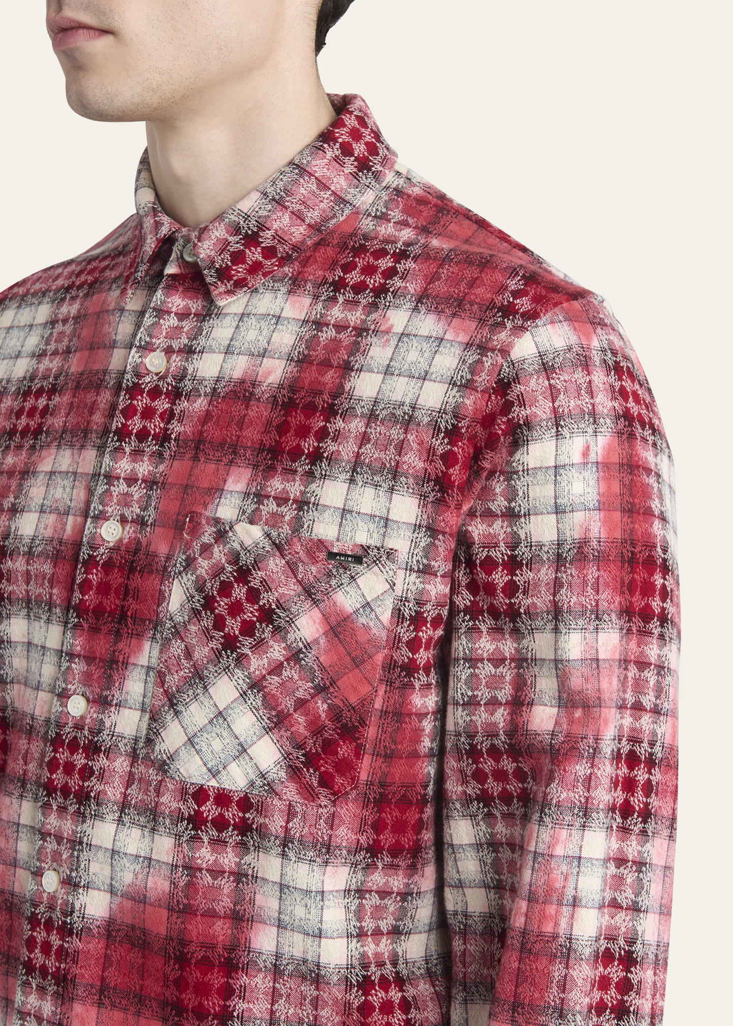 Men's MA Quad Bleached Plaid Flannel - 5