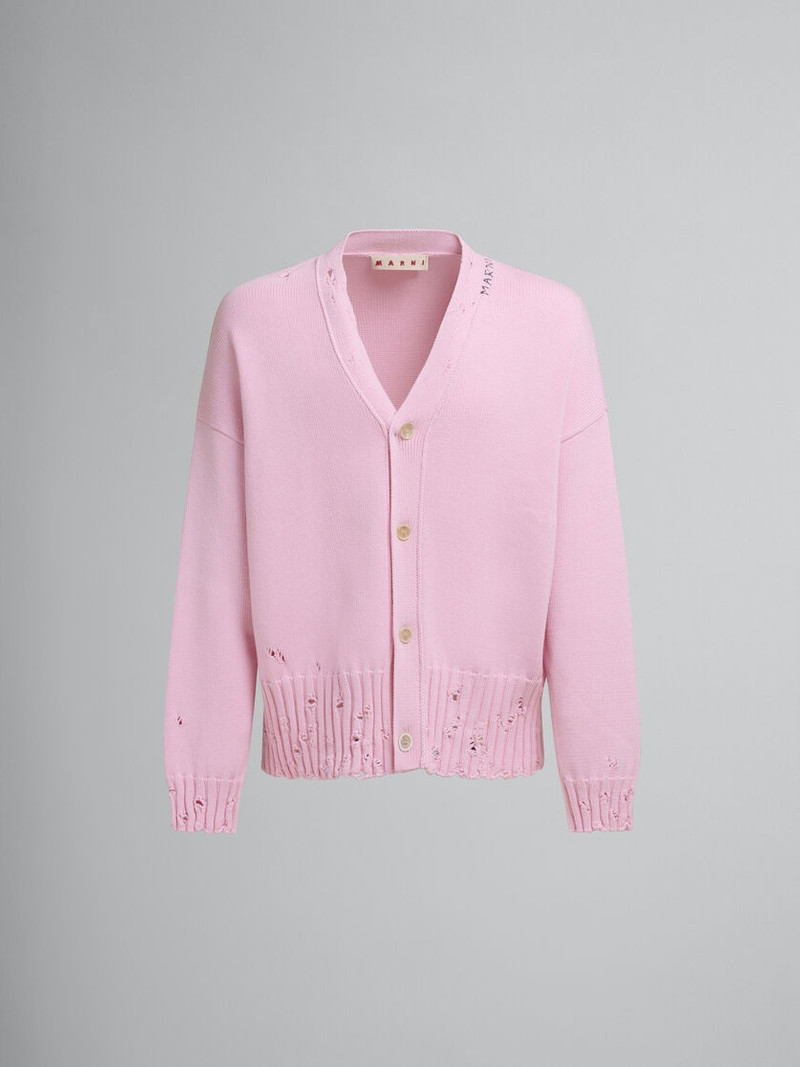 PINK COTTON CARDIGAN WITH MARNI SYMBOL 1