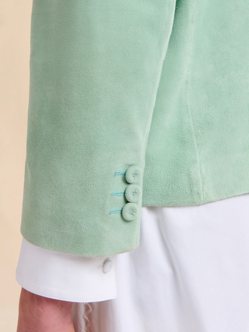 GREEN SUEDE BOXY JACKET - 5