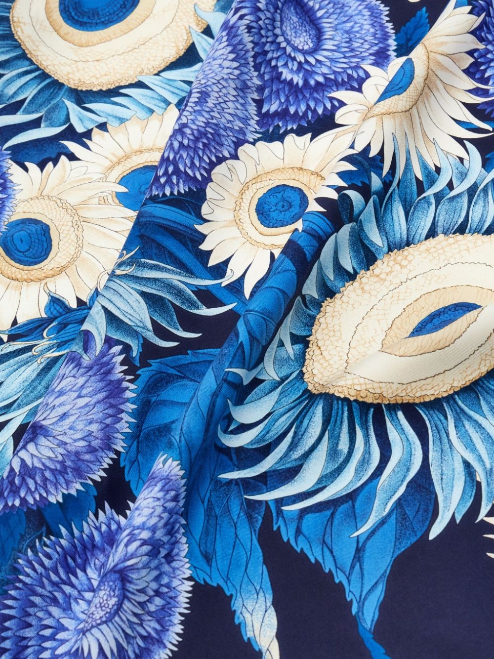 Sunflower print silk scarf - 3