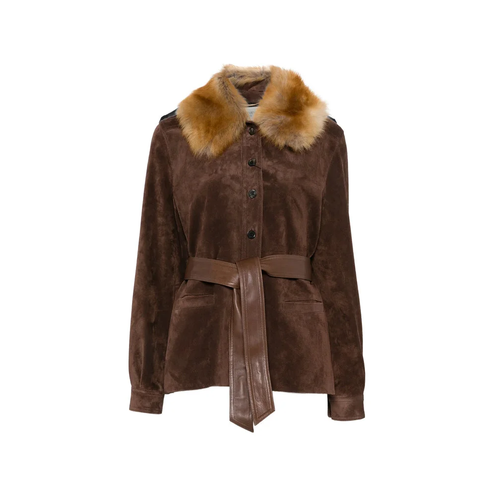Saint Laurent Brown Jackets - Leather Jackets Women - 1