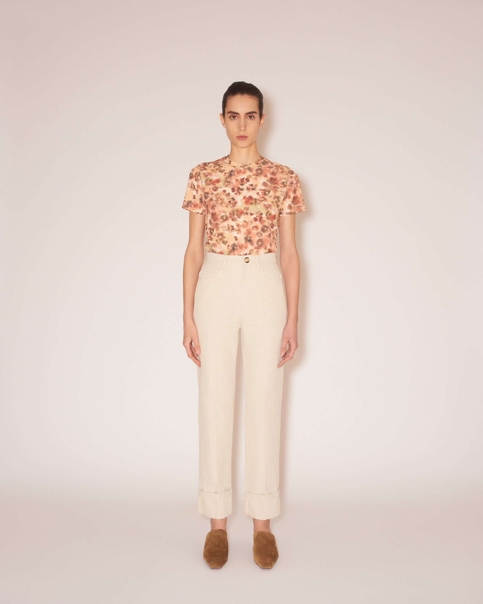 LOUA - Cotton-linen twill straight-leg pants - Natural - 1