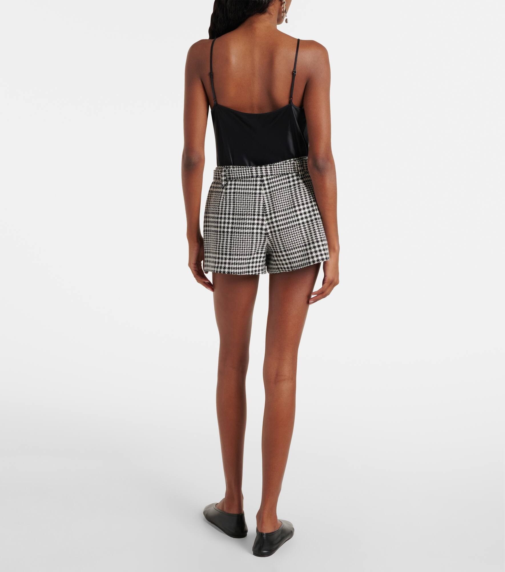 Belted houndstooth skort - 3