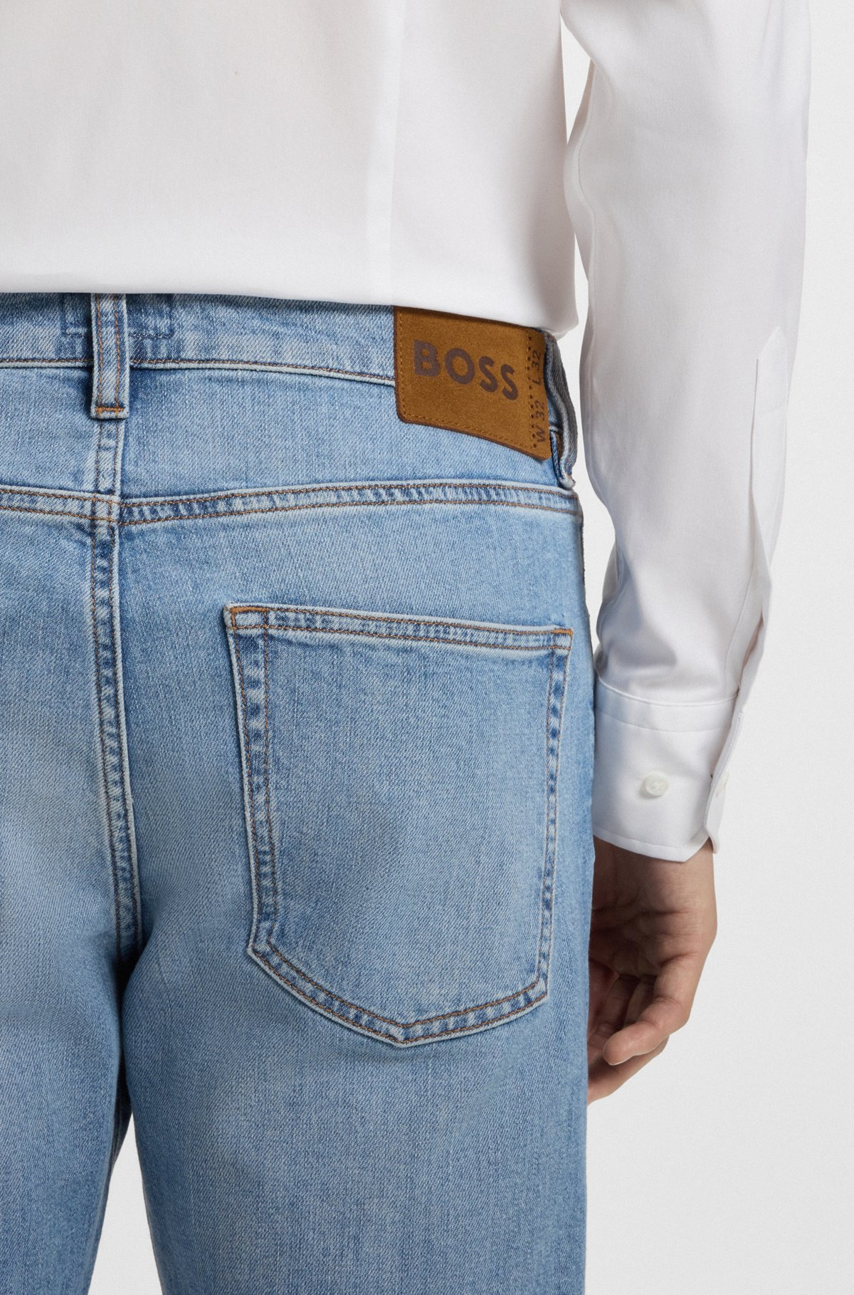 SLIM-FIT JEANS IN BLUE COMFORT-STRETCH DENIM - 5