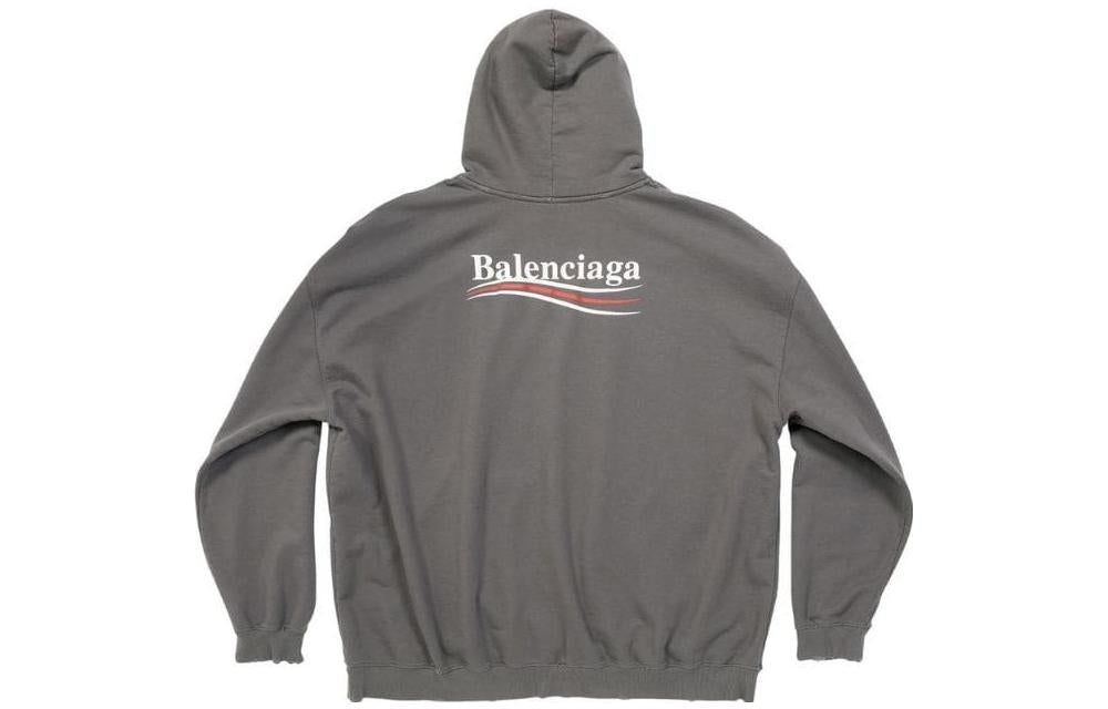 Balenciaga Political Campaign Large Fit Hoodie 'Grey' 620973TNVG6 - 2