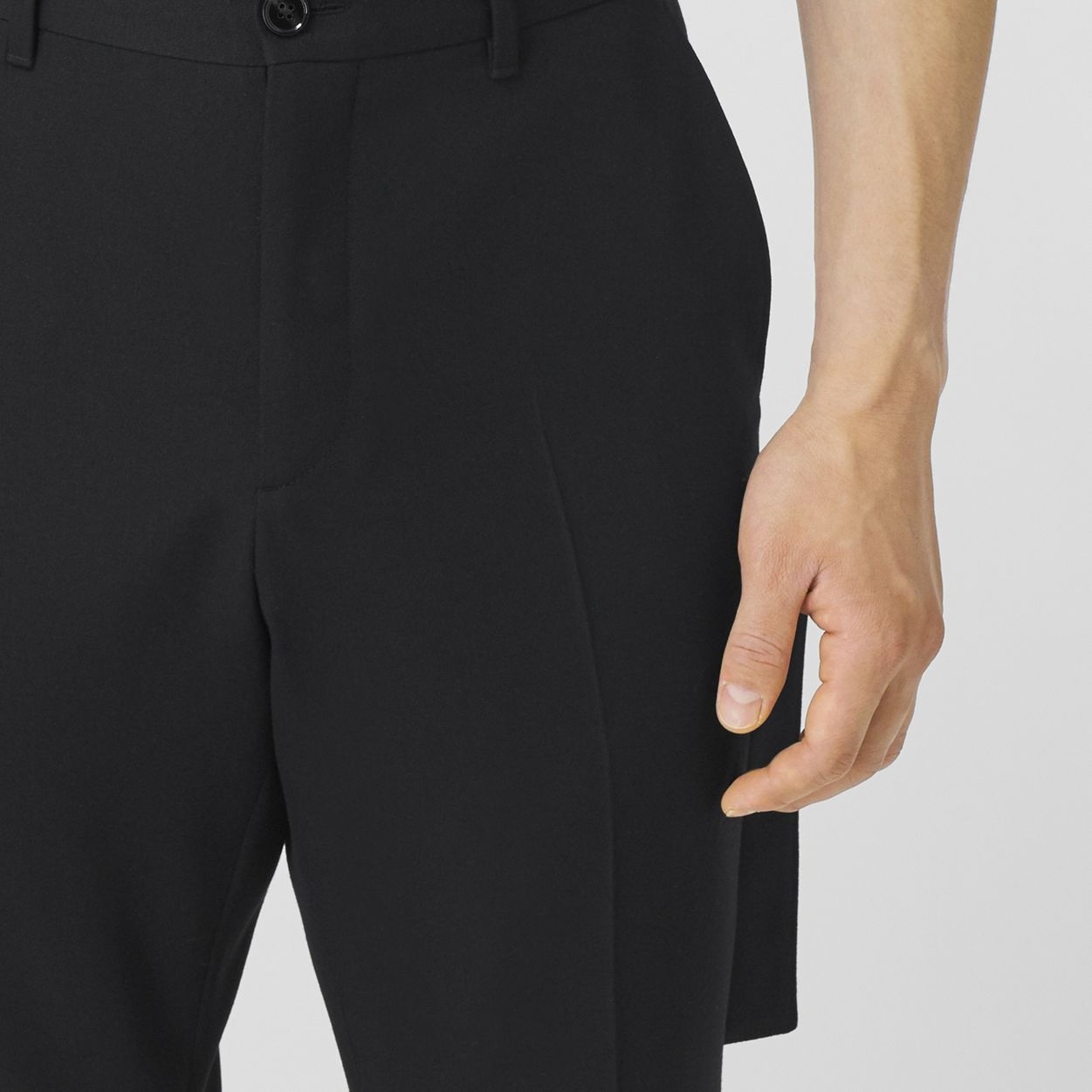 Panel Detail Grain de Poudre Wool Tailored Trousers - 5