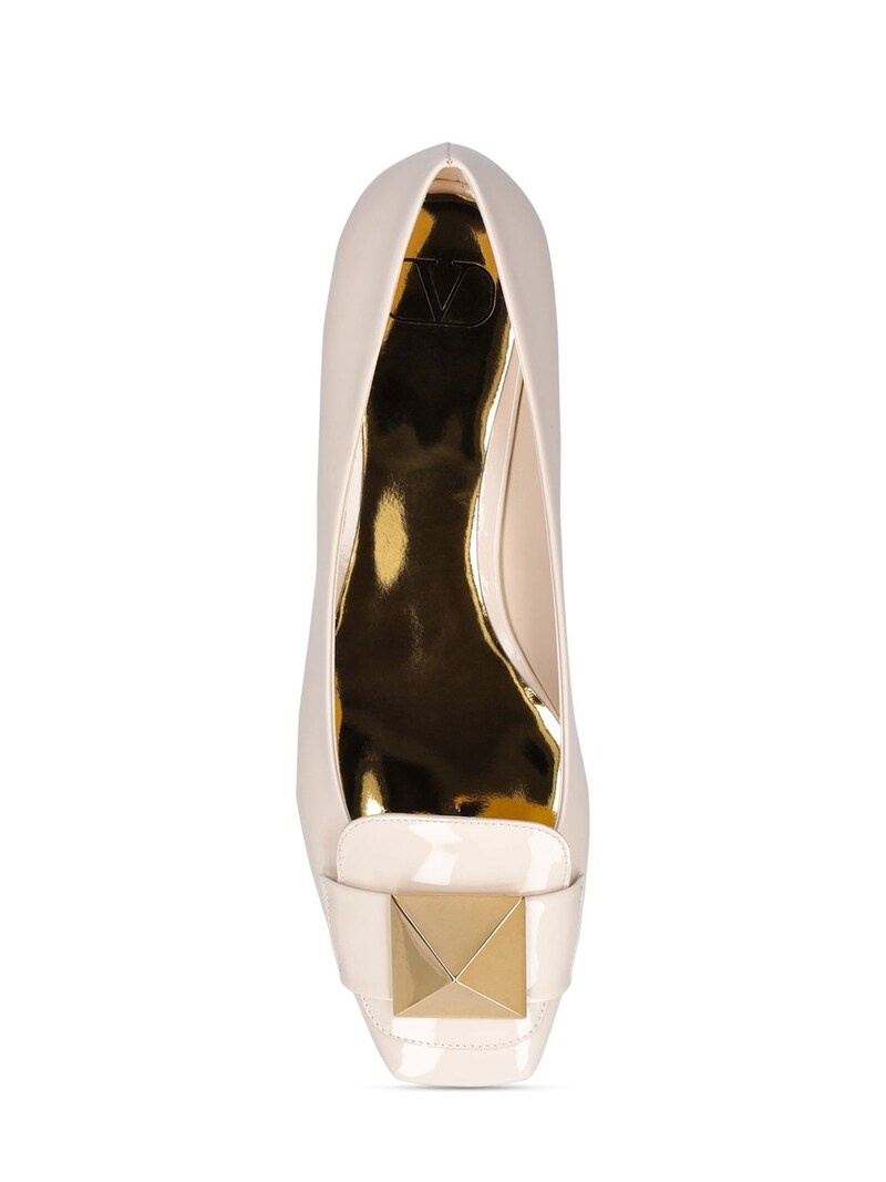 20MM ONE STUD PATENT LEATHER FLATS - 5