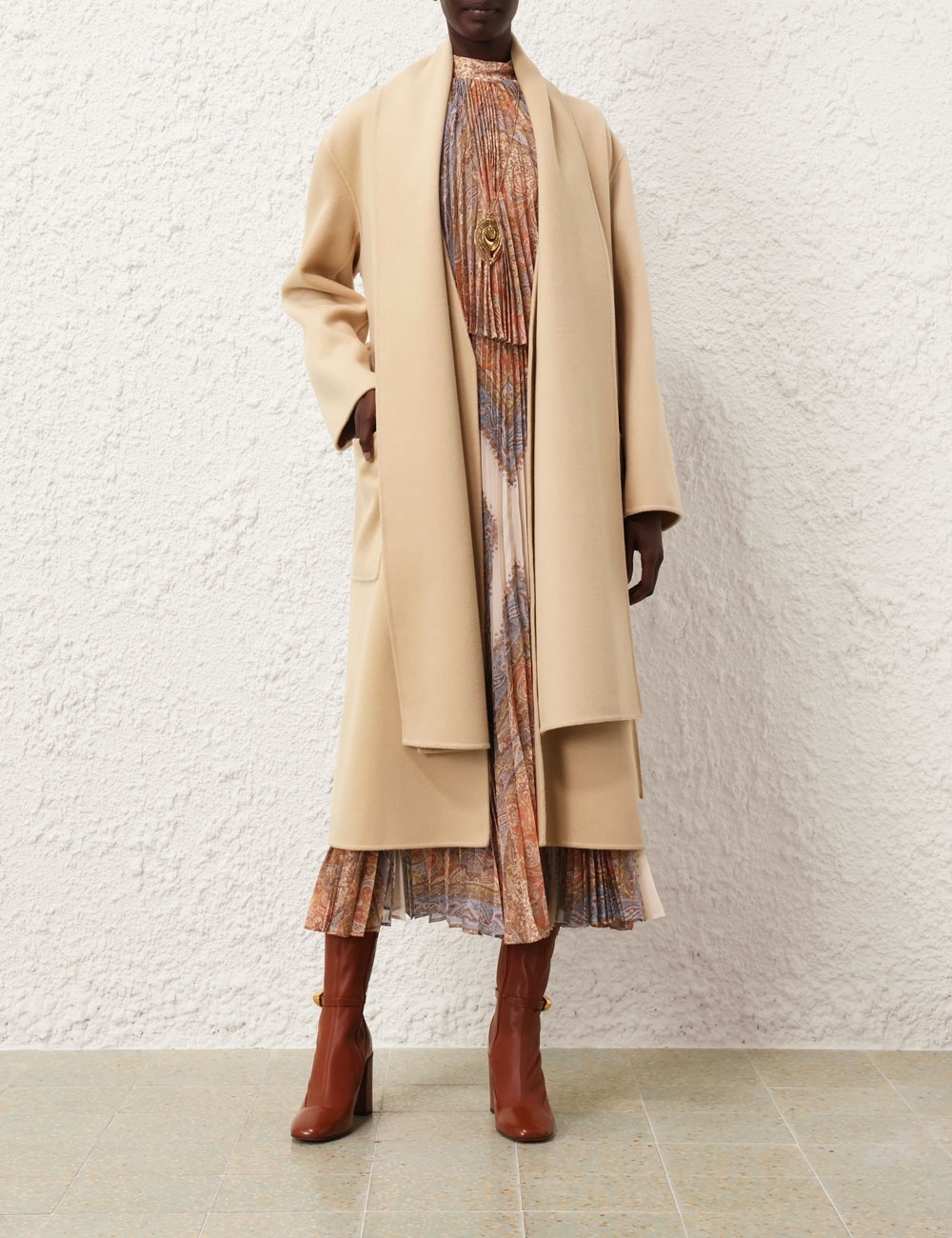 ILLUSTRATION NECKSCARF COAT - 8