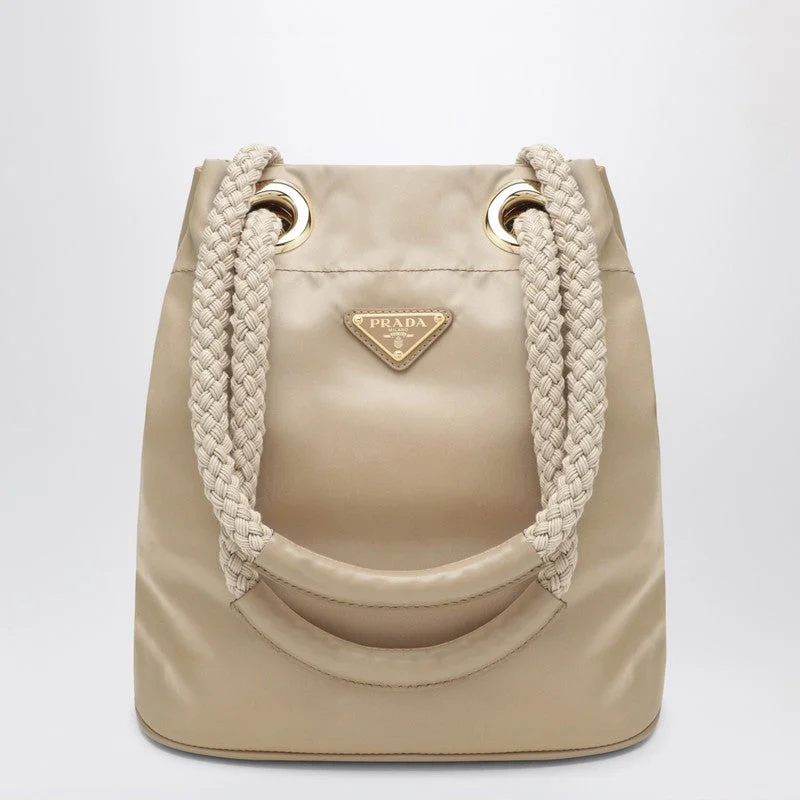 Prada Mariner Small Bucket Bag In Camel Re-Nylon Women - 1