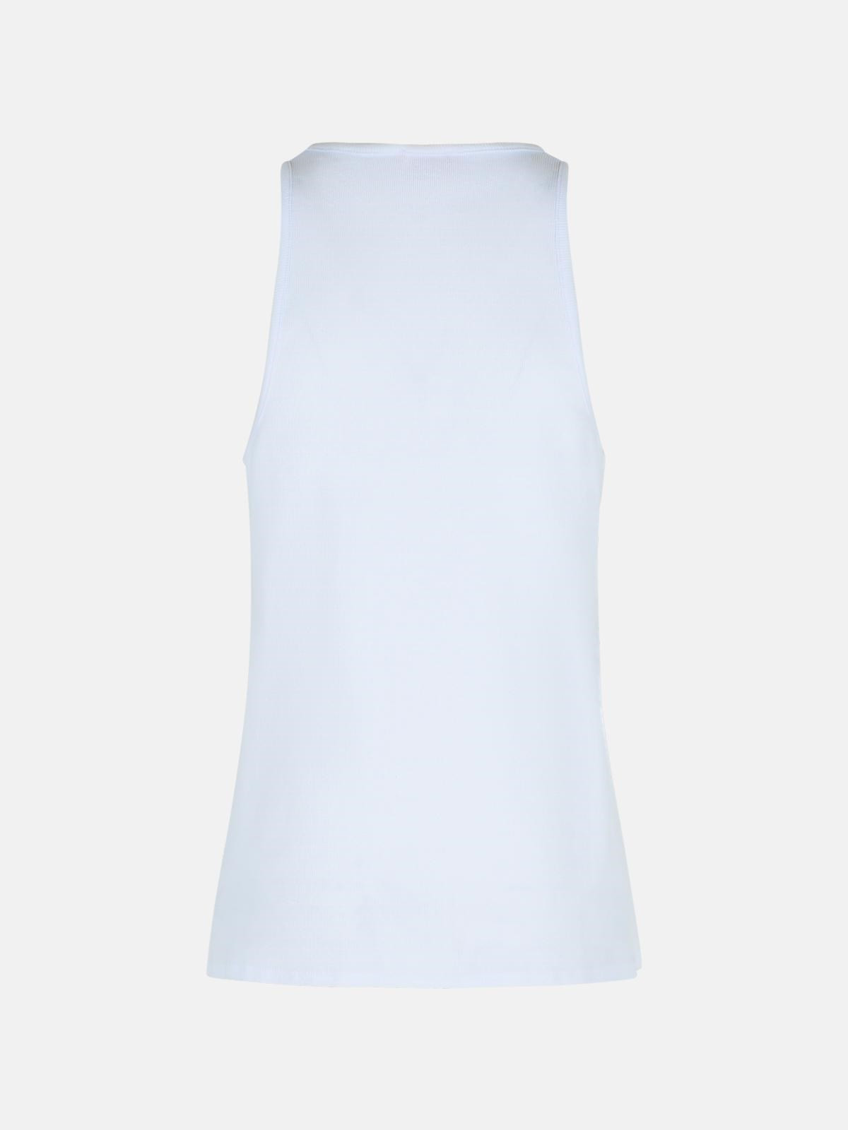 WHITE COTTON BLEND TANK TOP - 3