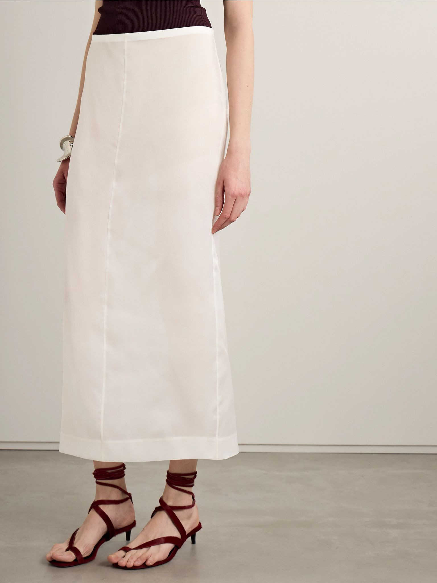 Lalisa silk-organza maxi skirt Ivory - 3