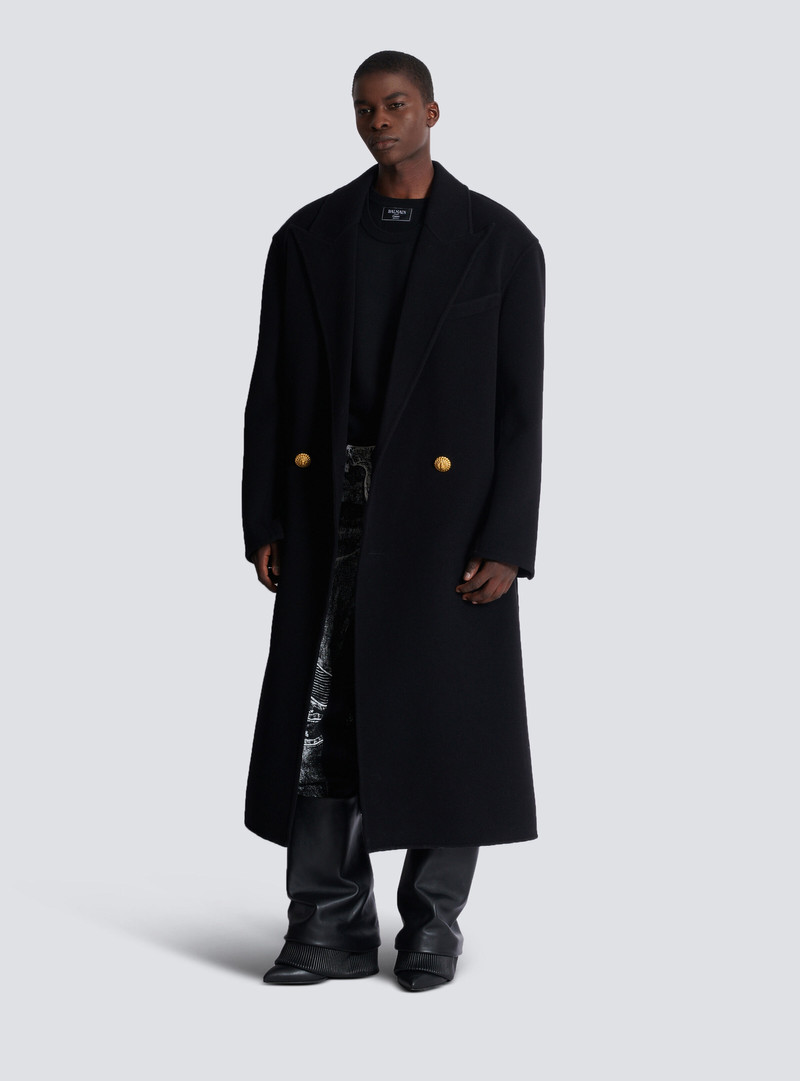 Balmain Long coat in double-faced wool outlook