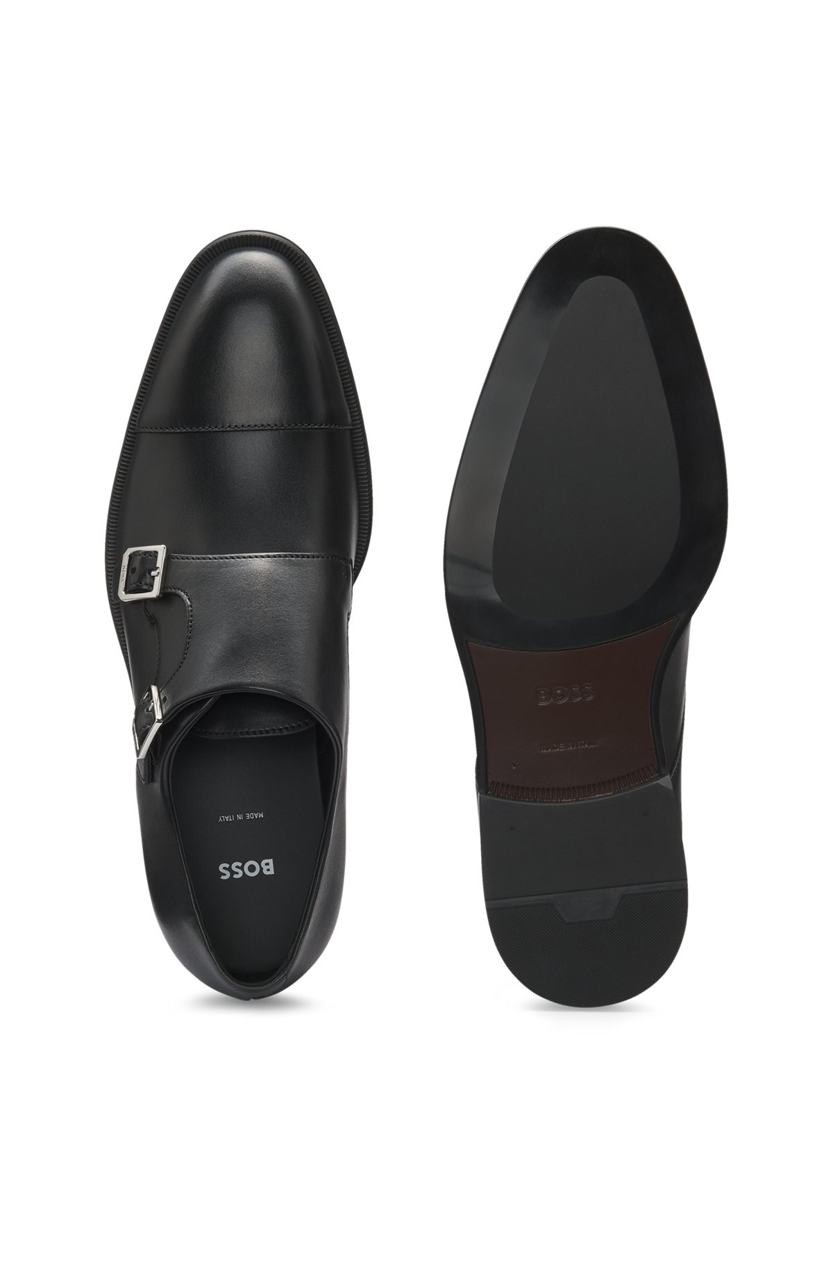 LEATHER DOUBLE-MONK SHOES WITH CAP TOE - 4