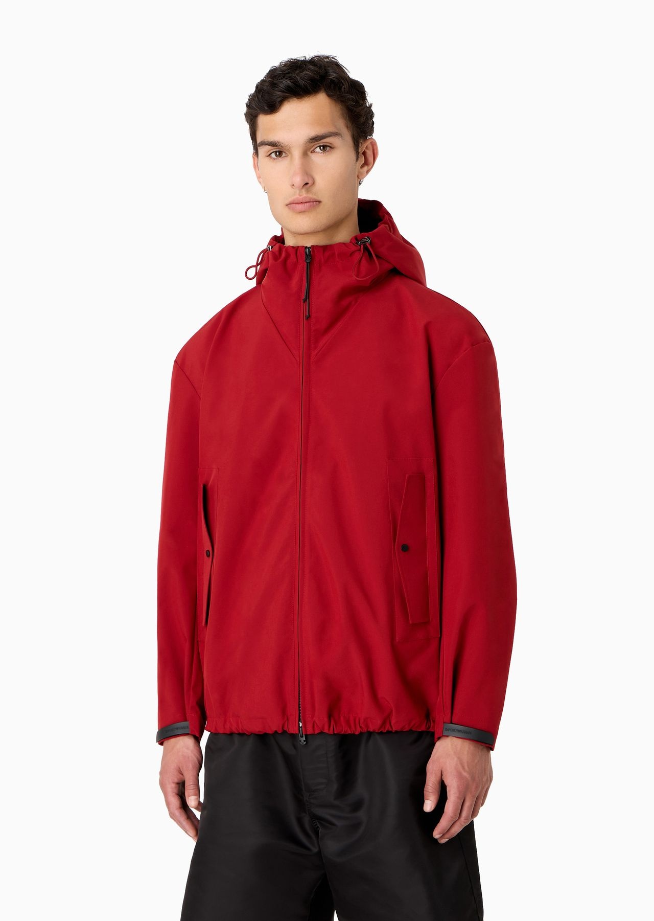 Blouson with nylon hood and backed knit - 2