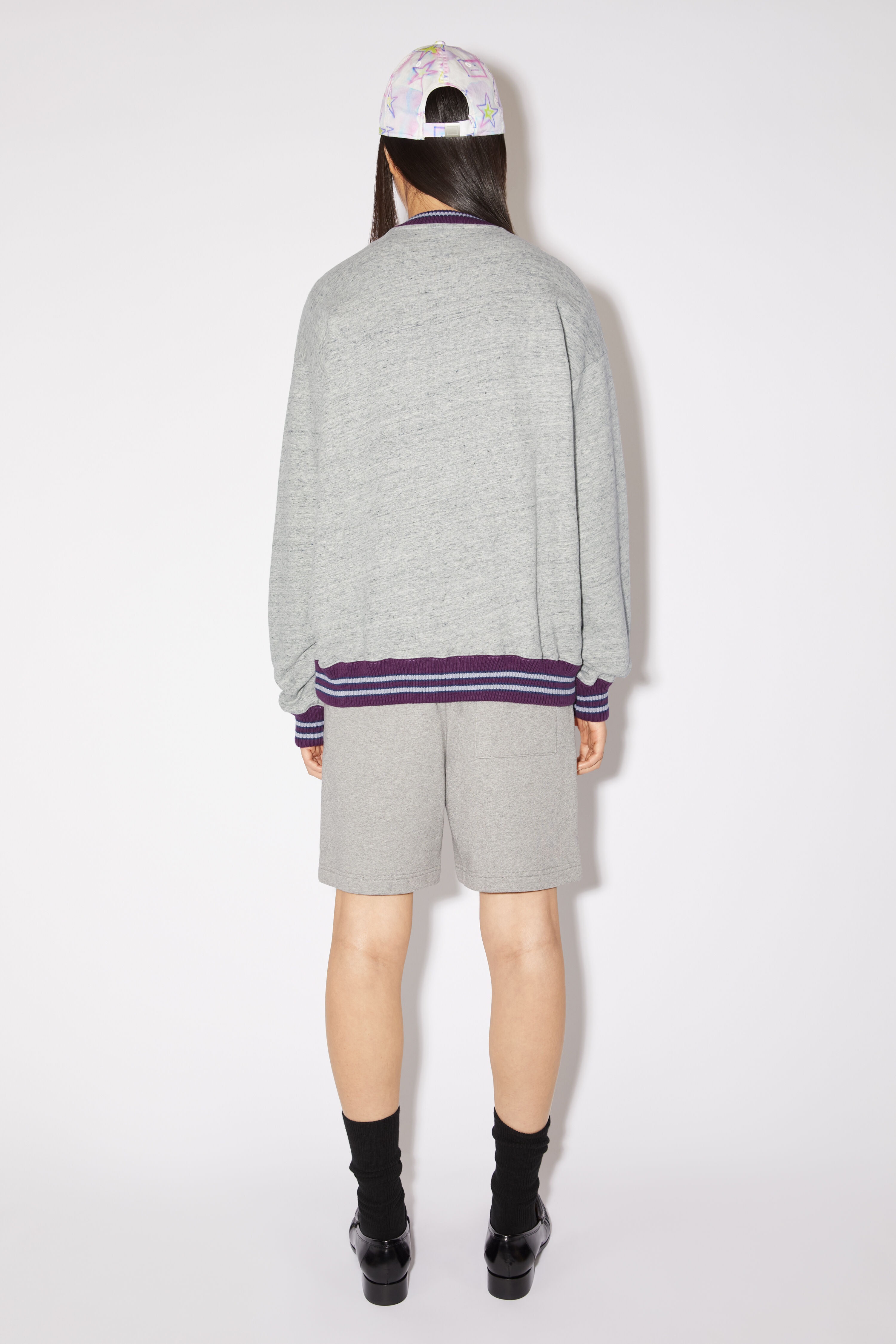 Relaxed fit jumper - Marble grey melange - 3