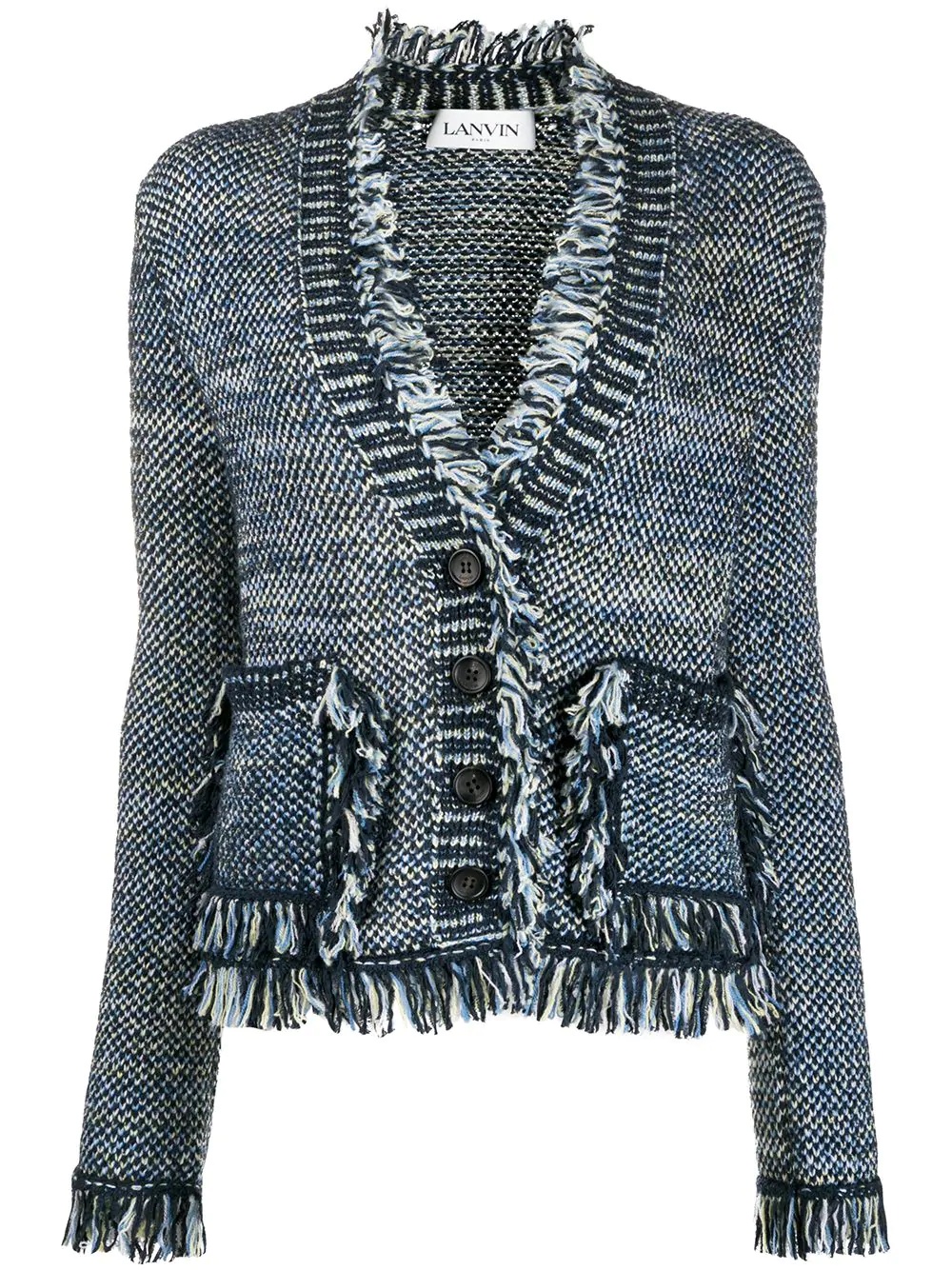 fringed knitted cardigan - 1