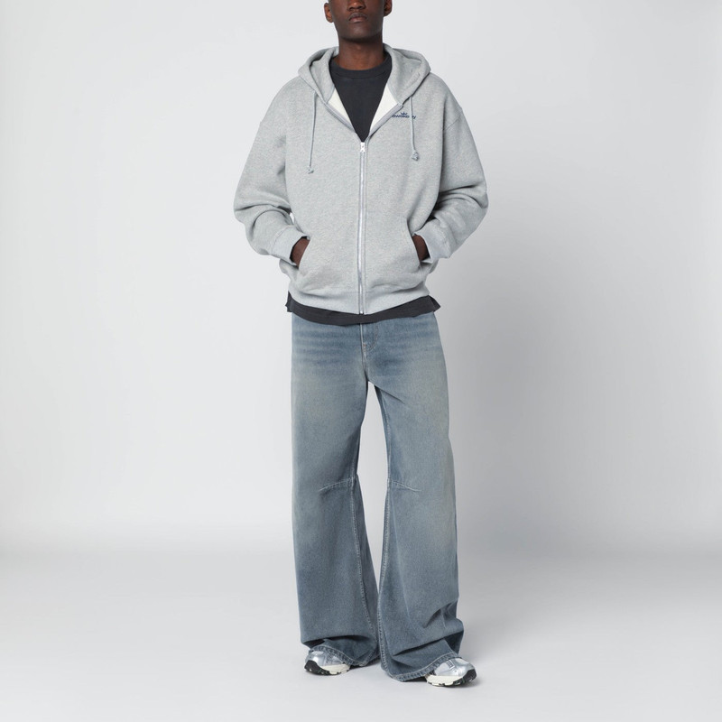 AWAKE NY Grey hooded sweatshirt with logo print outlook