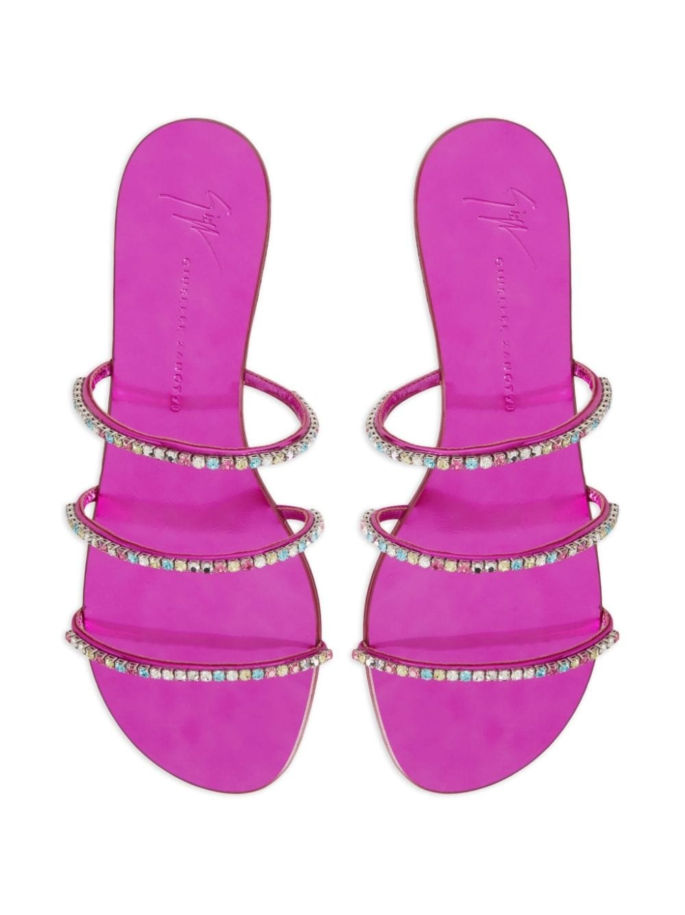 Dark Colorful rhinestone-embellished sandals - 4