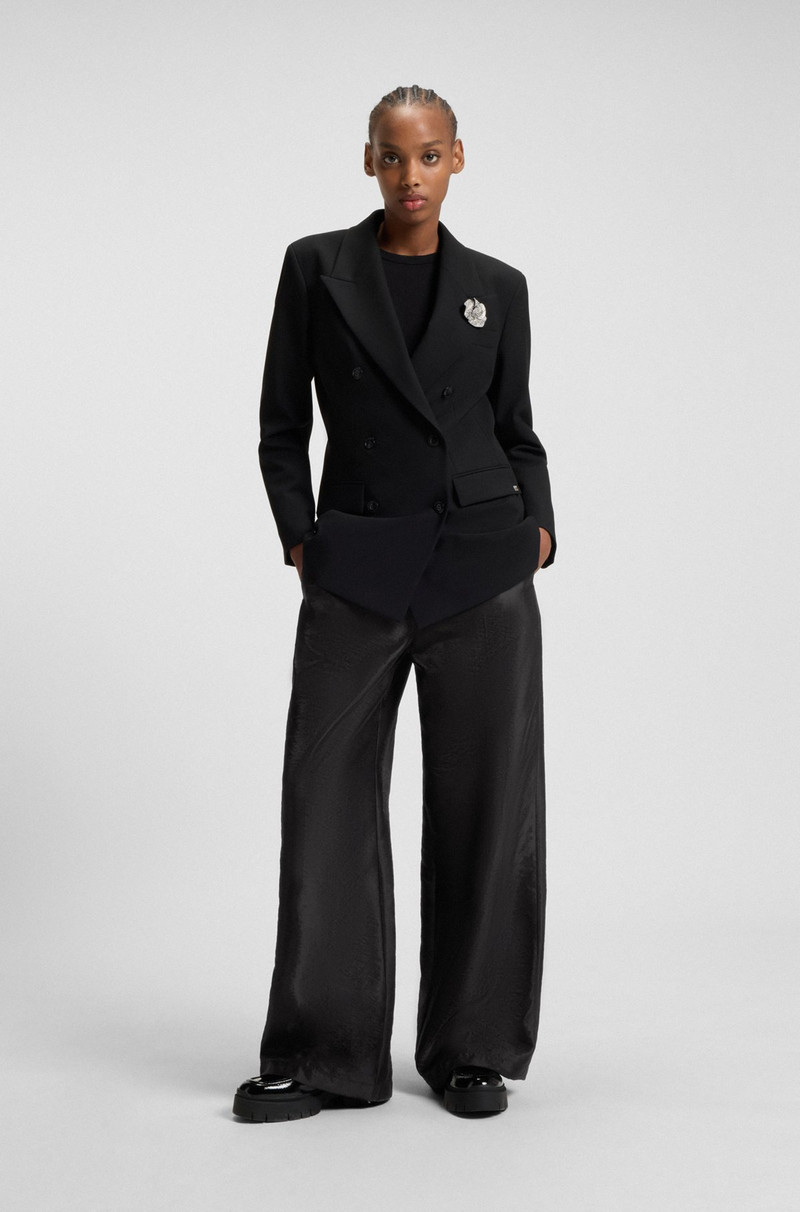 HUGO WIDE-LEG RELAXED-FIT TROUSERS WITH DRAWCORD WAIST outlook