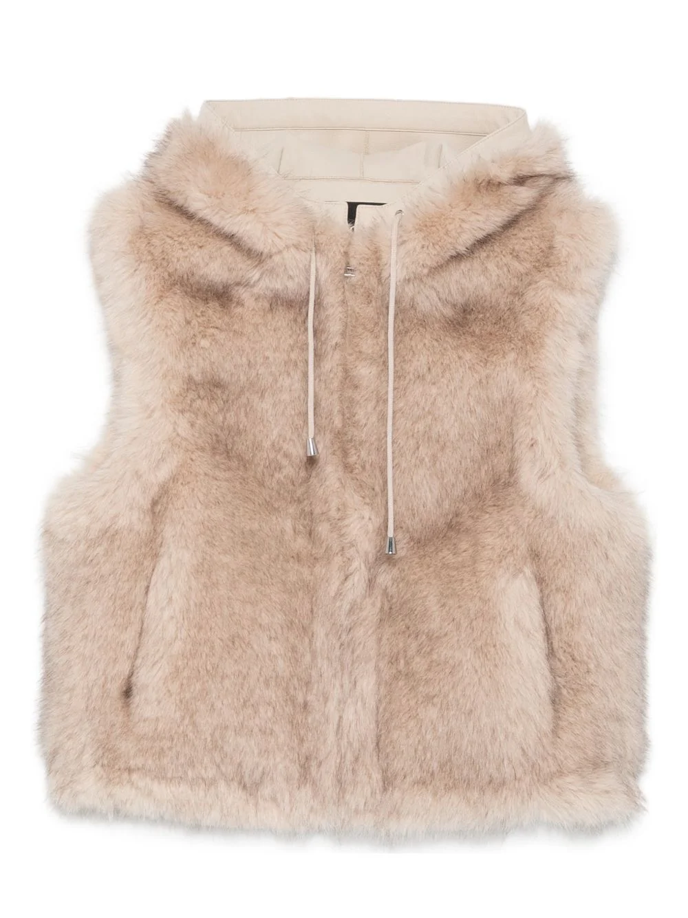 faux fur hooded gilet - 1