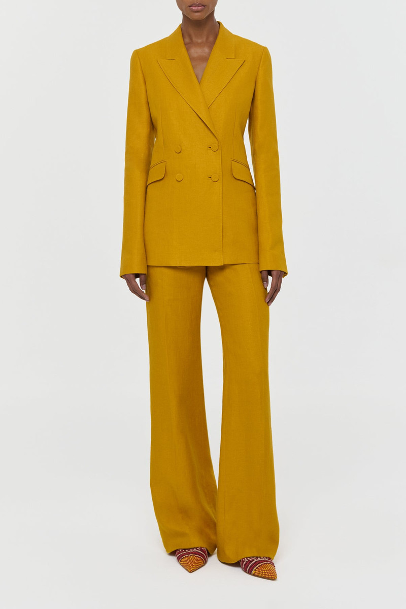 GABRIELA HEARST Vesta Flare Pant in Golden Birch Linen Twill outlook