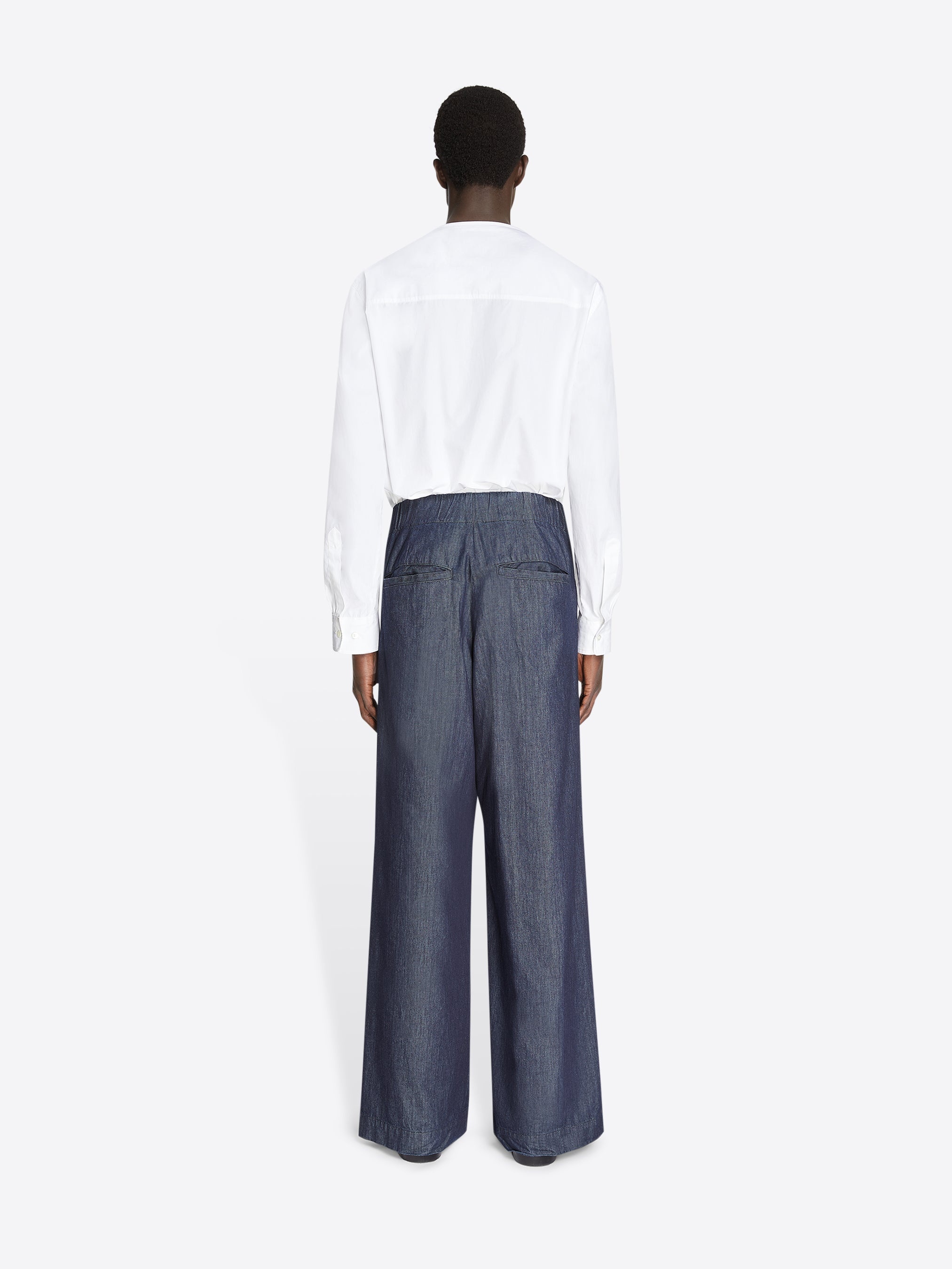 BOAT NECK COTTON SHIRT - 4