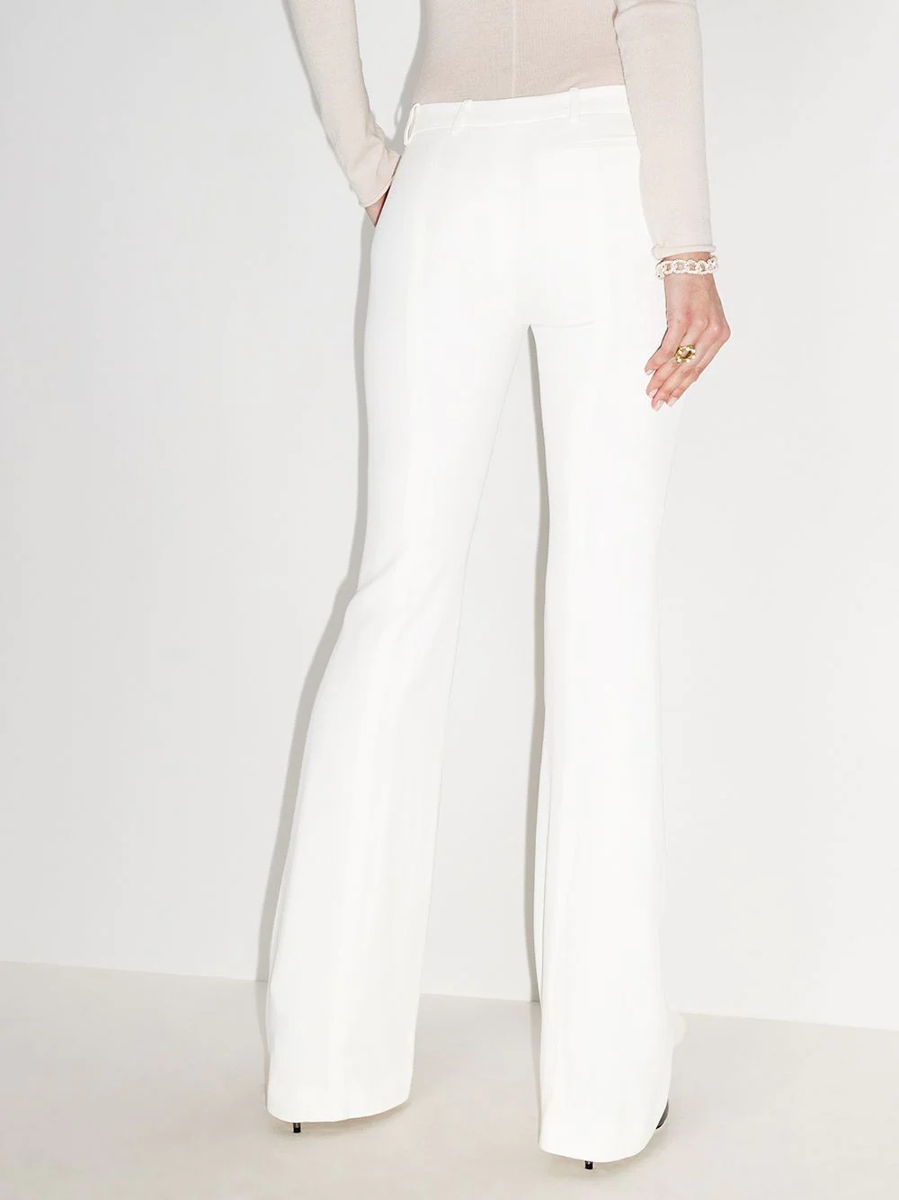 mid-rise flared trousers - 3