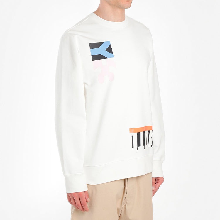 Men's Y-3 Alphabet Printing Pattern Round Neck Pullover White FS5594 - 3
