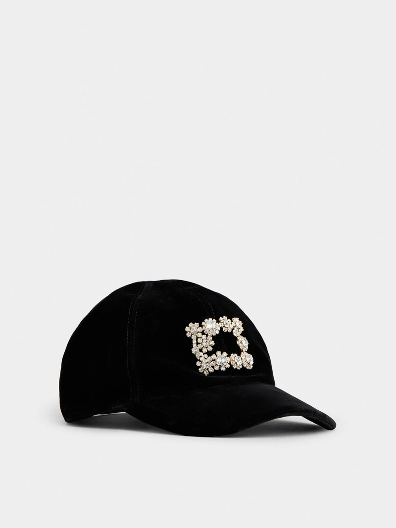 Roger Vivier Efflorescence Baseball Cap in velvet outlook