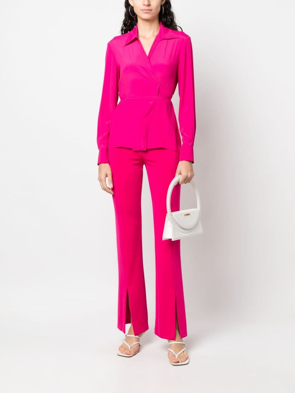 front-split slim-fit trousers - 2