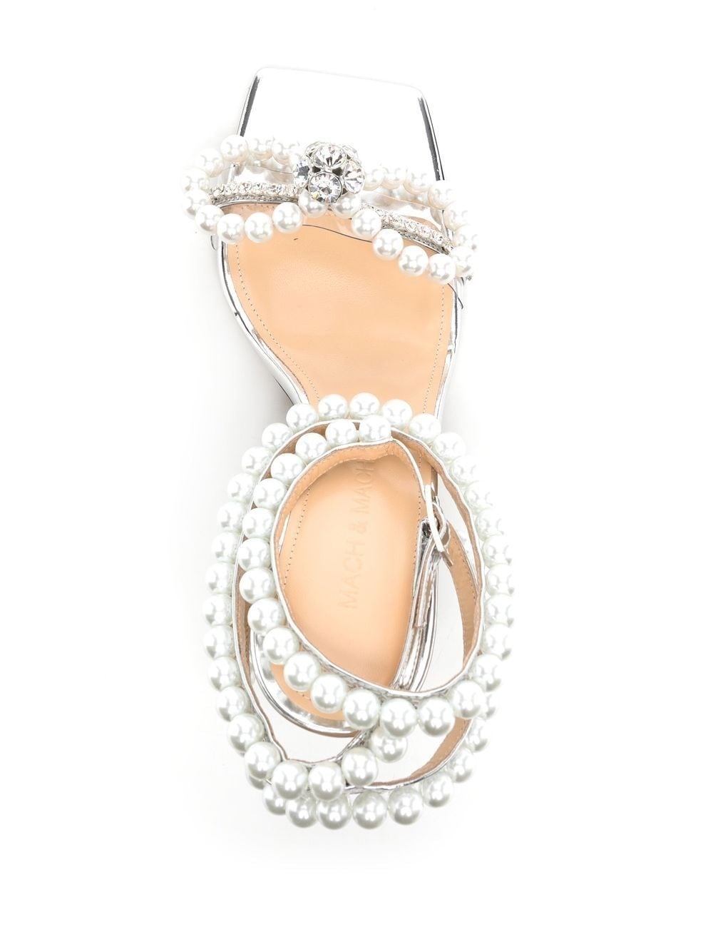 100mm pearl-embellished leather sandals - 4