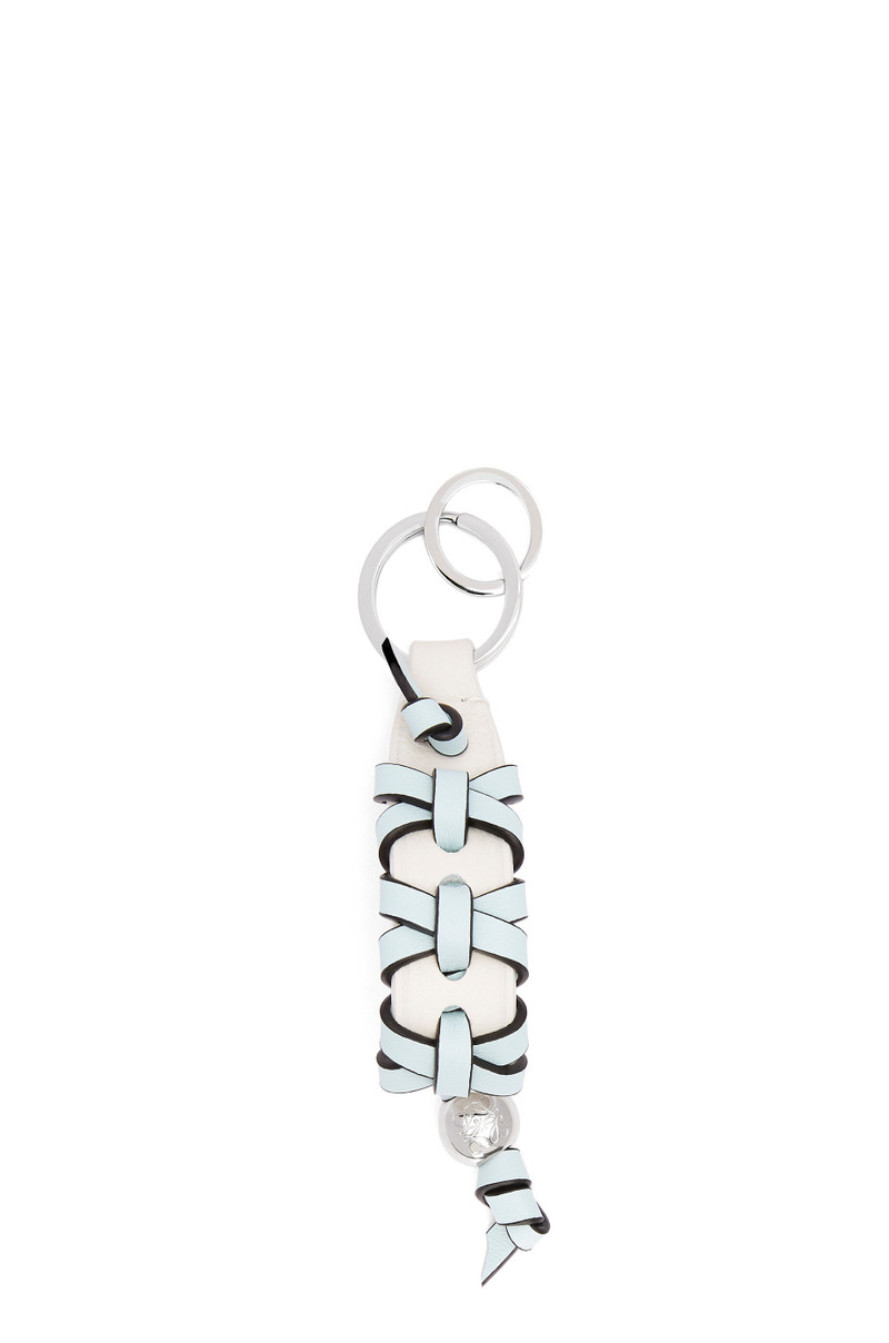Cross braided keyring in classic calfskin 1