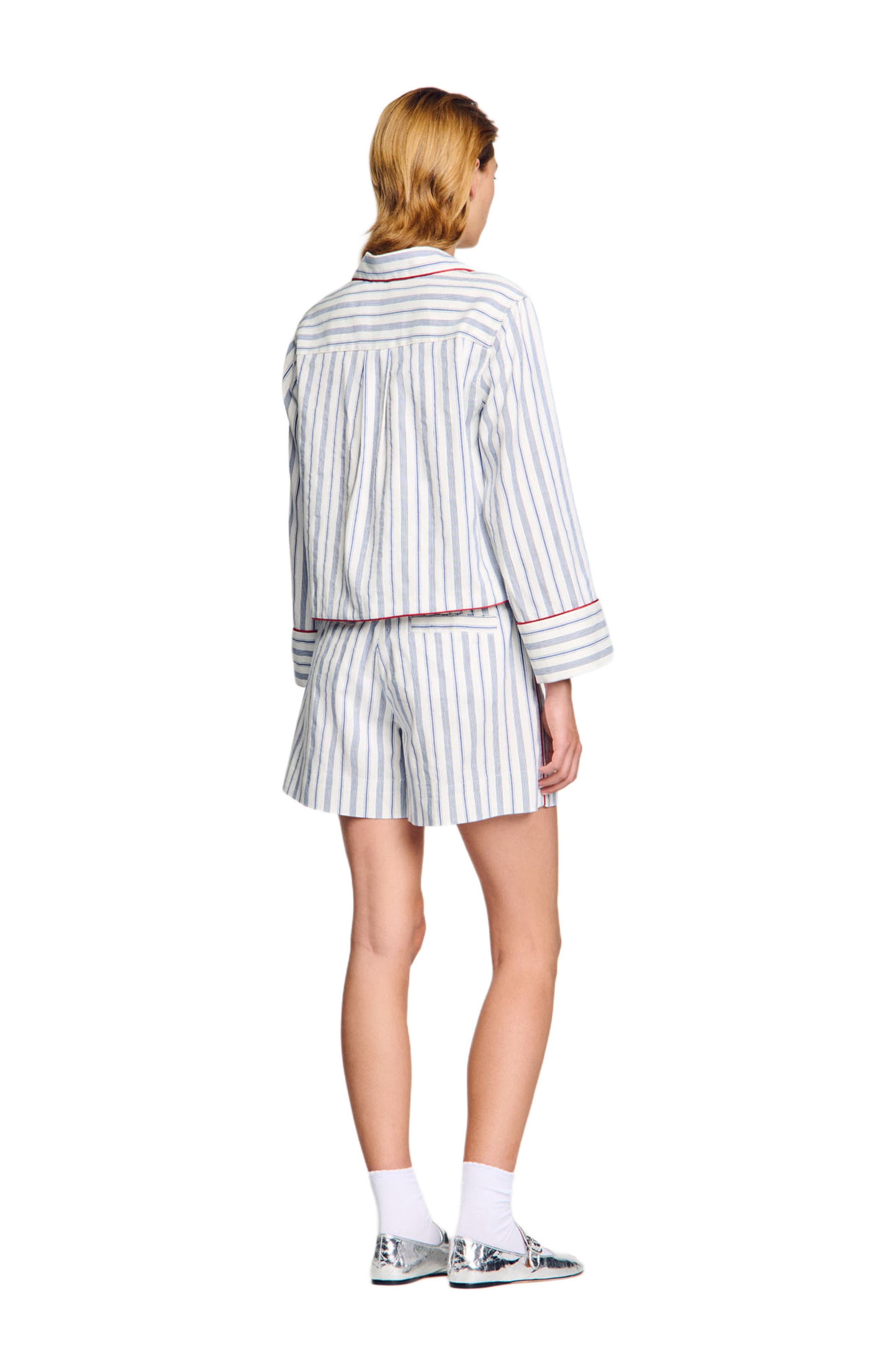 SANDRO Striped shirt in Blue /Ecru at Nordstrom - 2