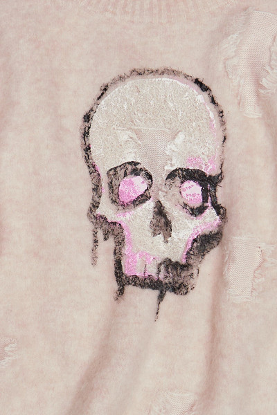 R13 DECONSTRUCTED SKULL SWEATER - LIGHT PINK outlook