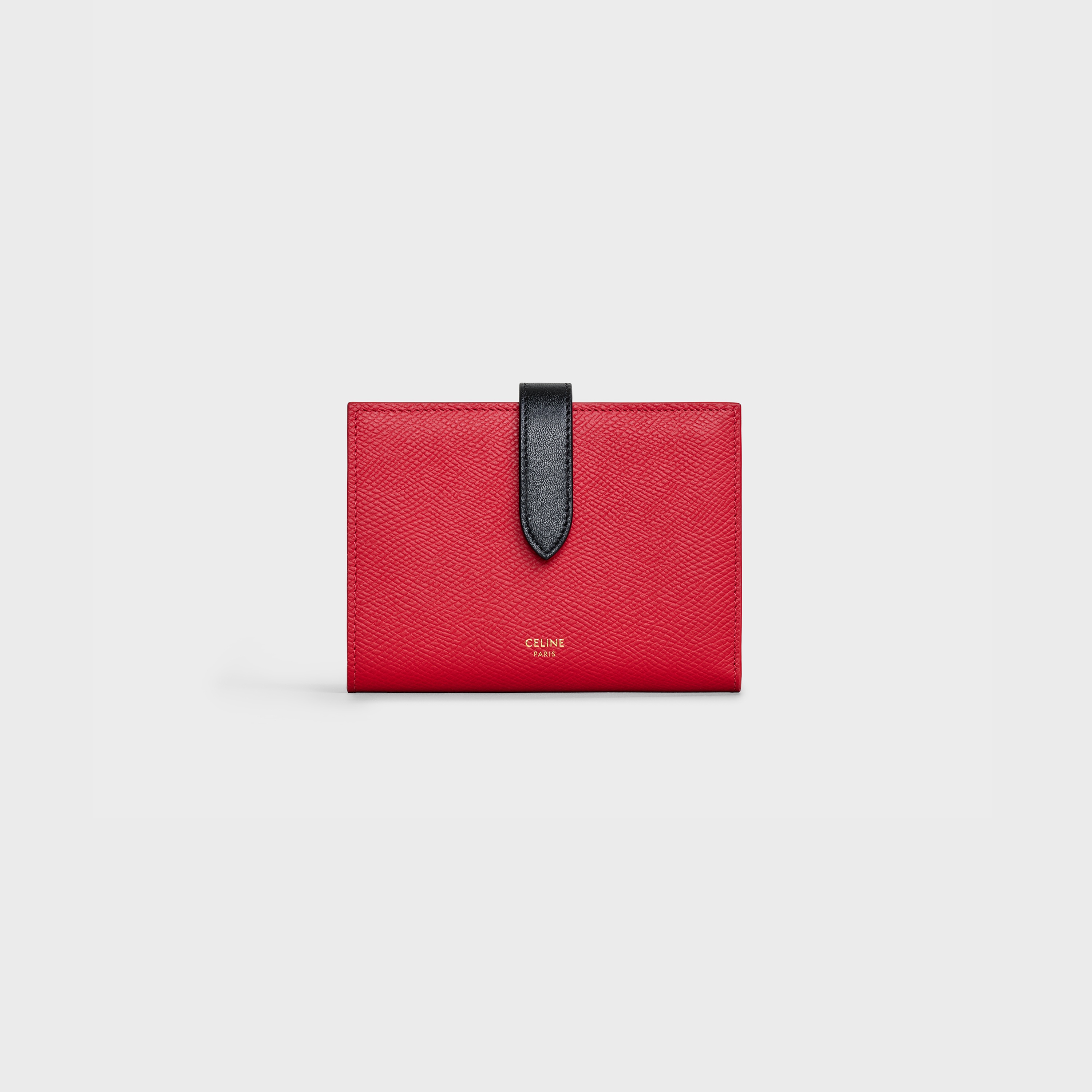 BICOLOUR MEDIUM STRAP WALLET IN GRAINED CALFSKIN - 1