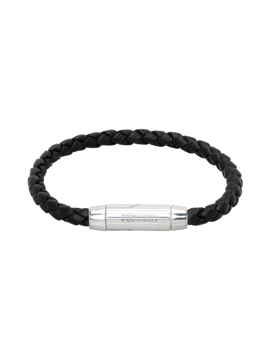 Black Braid Leather Bracelet - 1