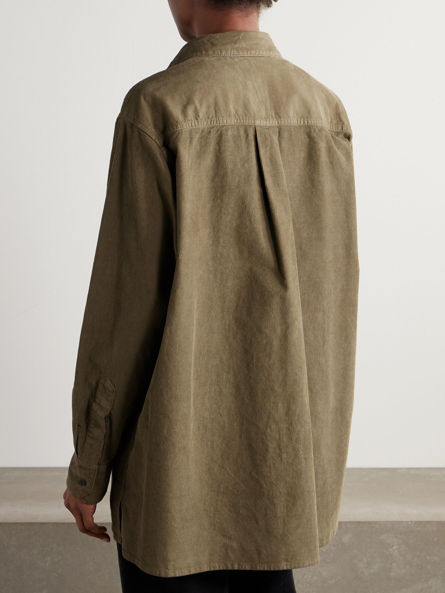 Idro oversized cotton-blend corduroy shirt Green - 4