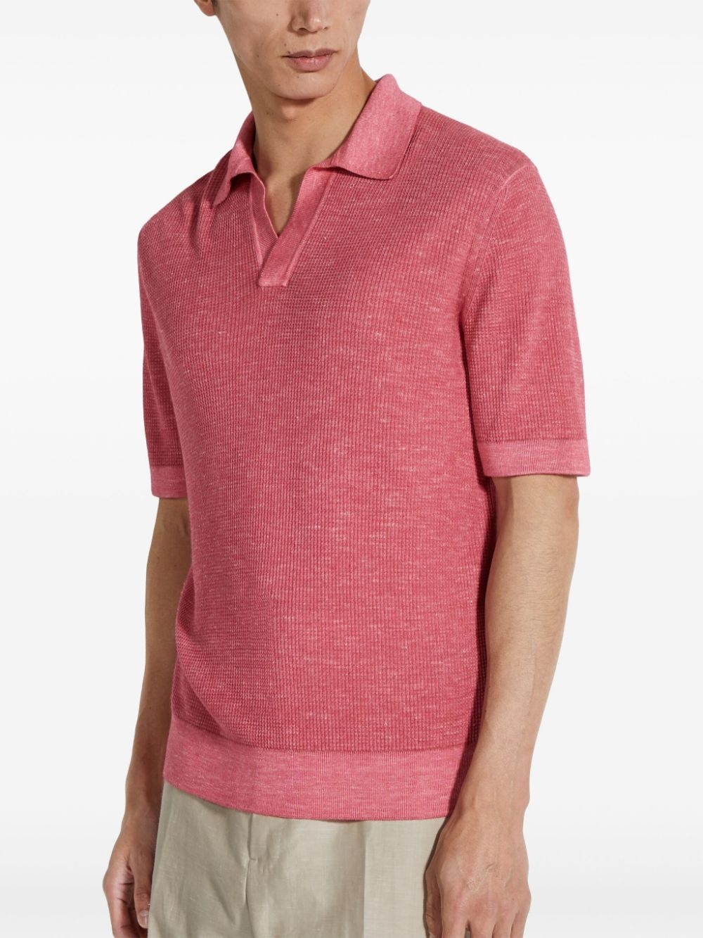 mélange polo shirt - 3