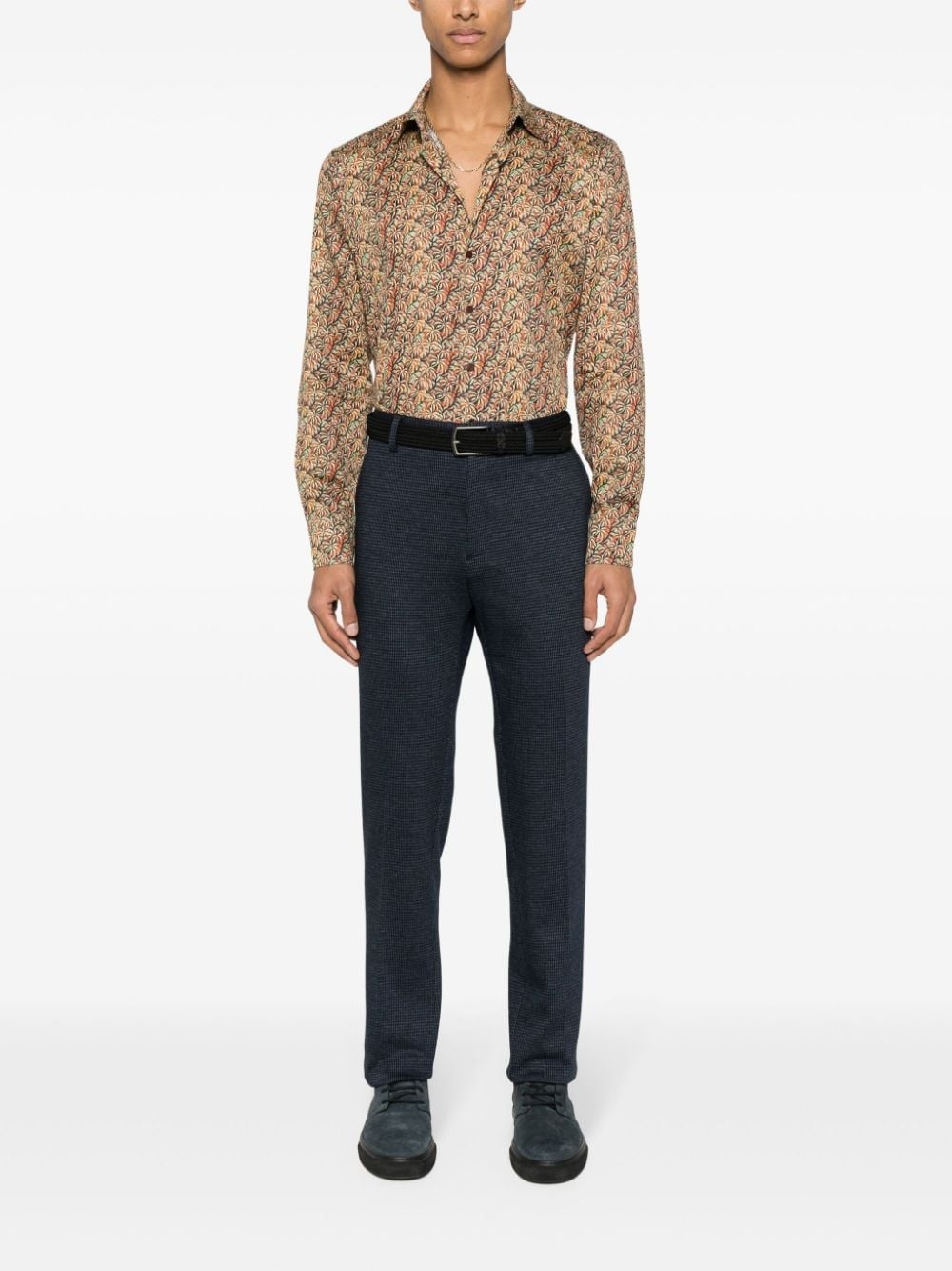 straight-leg cotton trousers - 2