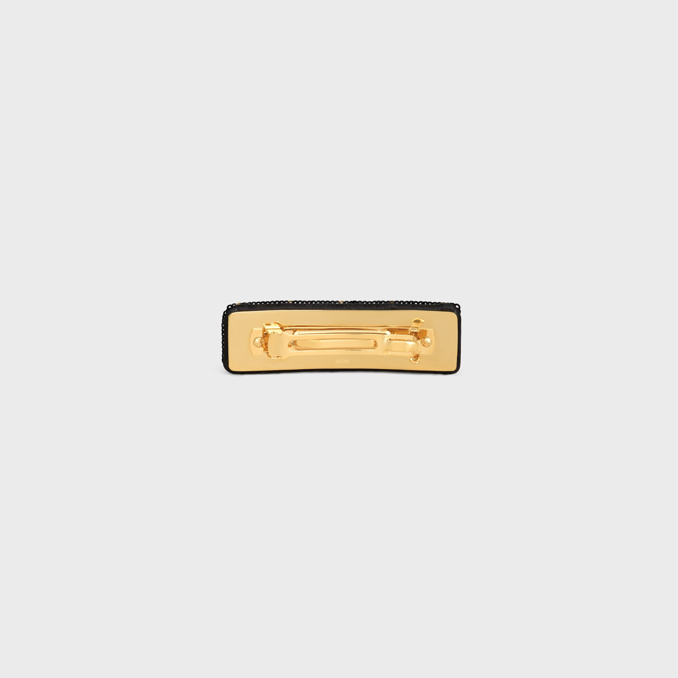 Celine Striped Sequins Hair Clip in Polyester and Brass with Gold Finish - 3